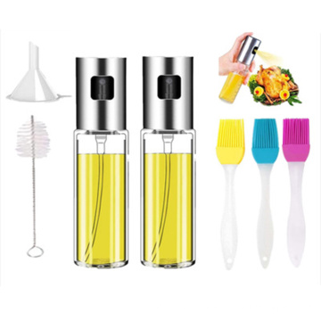 2pack Oil Sprayer Bottle Set Oil Dispenser Bottle for Cooking, Sprayer Bottle for Oil, BBQ, Kitchen Baking with Brush Funnel